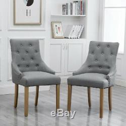 Fabric Dining Chairs Armchair Set Wooden Leg Dining Room Home Kitchen Restaurant