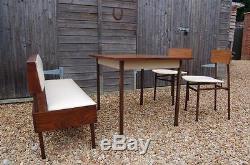Fabulous Vintage Retro Kitchen Diner Set Table, Bench & Two Chairs Unique