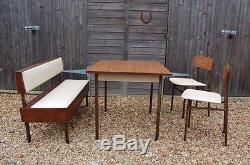 Fabulous Vintage Retro Kitchen Diner Set Table, Bench & Two Chairs Unique