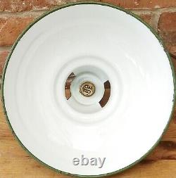 Fantastic Pair of Vintage 11 Green Enamel Pendant Kitchen Lamps/Lights Rewired