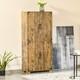 Farmhouse 4-door Cabinet With Storage Shelves Bedroom & Living Room Rustic Wood