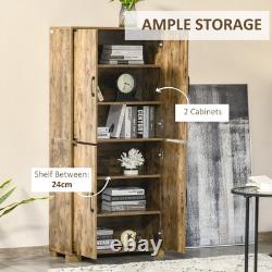 Farmhouse 4-Door Cabinet with Storage Shelves Bedroom & Living Room Rustic Wood