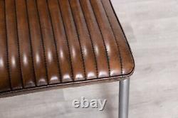 Faux Leather Dining Chair Brown Retro Style Chair Kitchen Chair