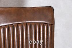 Faux Leather Dining Chair Brown Retro Style Chair Kitchen Chair