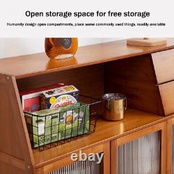 Floor Storage Cabinet Sideboard Buffet Organizer 3-Tier Side Rack Cupboard Unit