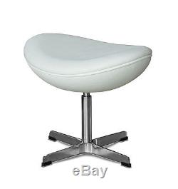 Footstool suitable for Arne Jacobsen Egg chair retro. Real leather black or creme