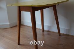 Formica Drop Leaf Dining Table Yellow Vintage 1960's