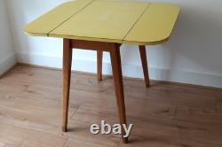 Formica Drop Leaf Dining Table Yellow Vintage 1960's