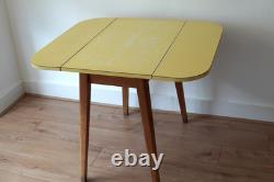 Formica Drop Leaf Dining Table Yellow Vintage 1960's