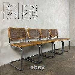 Four Marcel Breuer Cesca Brass Dining Chairs Mid Century Vintage Retro MCM