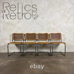 Four Marcel Breuer Cesca Brass Dining Chairs Mid Century Vintage Retro MCM