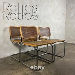 Four Marcel Breuer Cesca Brass Dining Chairs Mid Century Vintage Retro MCM