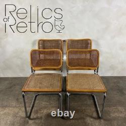 Four Marcel Breuer Cesca Brass Dining Chairs Mid Century Vintage Retro MCM