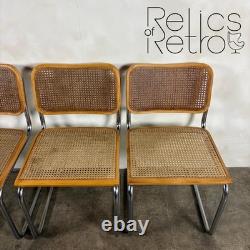 Four Marcel Breuer Cesca Brass Dining Chairs Mid Century Vintage Retro MCM