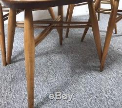Four Vintage Ercol Candlestick Dining Chairs