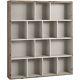 French Mushroom Grey Shabby Vintage Chic Multi Shelf Wall Storage Book Unit #