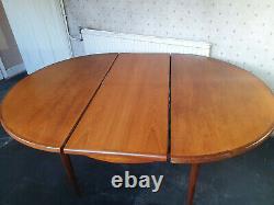G Plan Fresco circular extendable dining table chairs teak mid century vintage