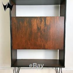 G Plan retro vintage shelving / display cabinet / bar on hairpin legs upcycled