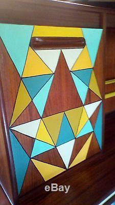 G-plan sideboard, upcycled, retro, geometric, with lights, display cabinet