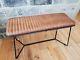 Genuine Leather Bench Seat Vintage Industrial Style