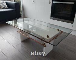 Glass Top Coffee Table, Steampunk, Acrylic, Beautiful Piece. Art Deco