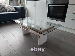 Glass Top Coffee Table, Steampunk, Acrylic, Beautiful Piece. Art Deco