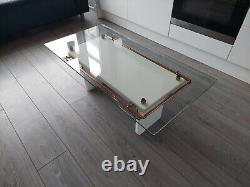 Glass Top Coffee Table, Steampunk, Acrylic, Beautiful Piece. Art Deco