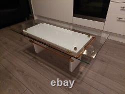 Glass Top Coffee Table, Steampunk, Acrylic, Beautiful Piece. Art Deco