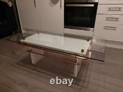 Glass Top Coffee Table, Steampunk, Acrylic, Beautiful Piece. Art Deco