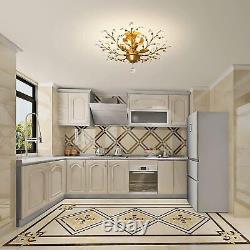 Gold Vintage Crystal Chandeliers 5Light Ceiling Lighting Fixture for Living Room