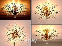 Gold Vintage Crystal Chandeliers 5Light Ceiling Lighting Fixture for Living Room