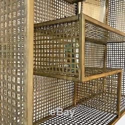Gold Wall Unit Moroccan Display Shelves Storage Mirror Vintage Metal