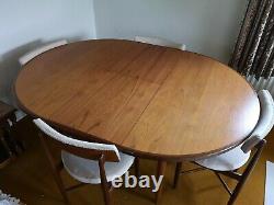 Gplan Fresco solid Teak Extending Dining Table and 4 chairs Vintage Retro
