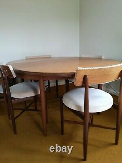 Gplan Fresco solid Teak Extending Dining Table and 4 chairs Vintage Retro