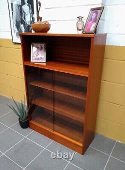 Gplan Style Glazed Bookcase Display Unit Vintage Retro Mid-Century MCM 70s