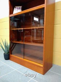 Gplan Style Glazed Bookcase Display Unit Vintage Retro Mid-Century MCM 70s