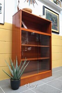 Gplan Style Glazed Bookcase Display Unit Vintage Retro Mid-Century MCM 70s