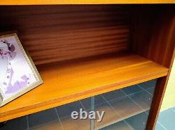 Gplan Style Glazed Bookcase Display Unit Vintage Retro Mid-Century MCM 70s