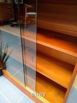 Gplan Style Glazed Bookcase Display Unit Vintage Retro Mid-Century MCM 70s