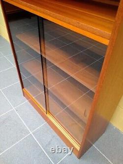 Gplan Style Glazed Bookcase Display Unit Vintage Retro Mid-Century MCM 70s