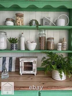 Green Solid Pine Vintage Style Country Farmhouse Kitchen Dresser