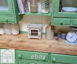 Green Solid Pine Vintage Style Country Farmhouse Kitchen Dresser