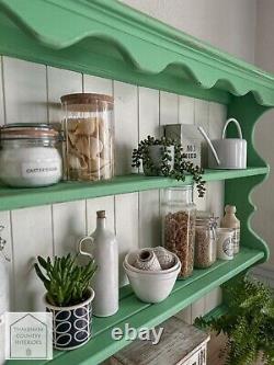 Green Solid Pine Vintage Style Country Farmhouse Kitchen Dresser