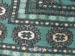 Green very large antique vintage rug carpet wool 325 cm x 260 pers ian bak-ora