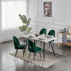 Grey Dining Chairs 2 4 6 Set Metal legs Retro Velvet Dining Room Chair Kitchen