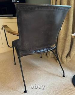 Grey Leather Armchair Vintage Retro Modern Designer Feature Accent Occasional