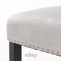 Grey Velvet Camden Dining Chair WithChrome Knocker Bedroom Retro Dressing Table UK