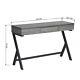 Grey Wooden Console Desk Computer Laptop Table Workstation With Drawer Metal Legs