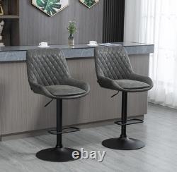 HOMCOM 2-Piece Swivel Bar Stool Set, Grey
