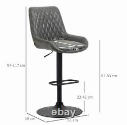 HOMCOM 2-Piece Swivel Bar Stool Set, Grey